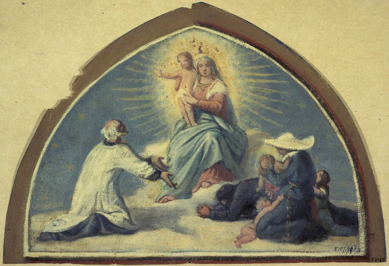 Panna Maria představuje dítě Ježíše svatému Vincenci de Paul od Jules Richomme
