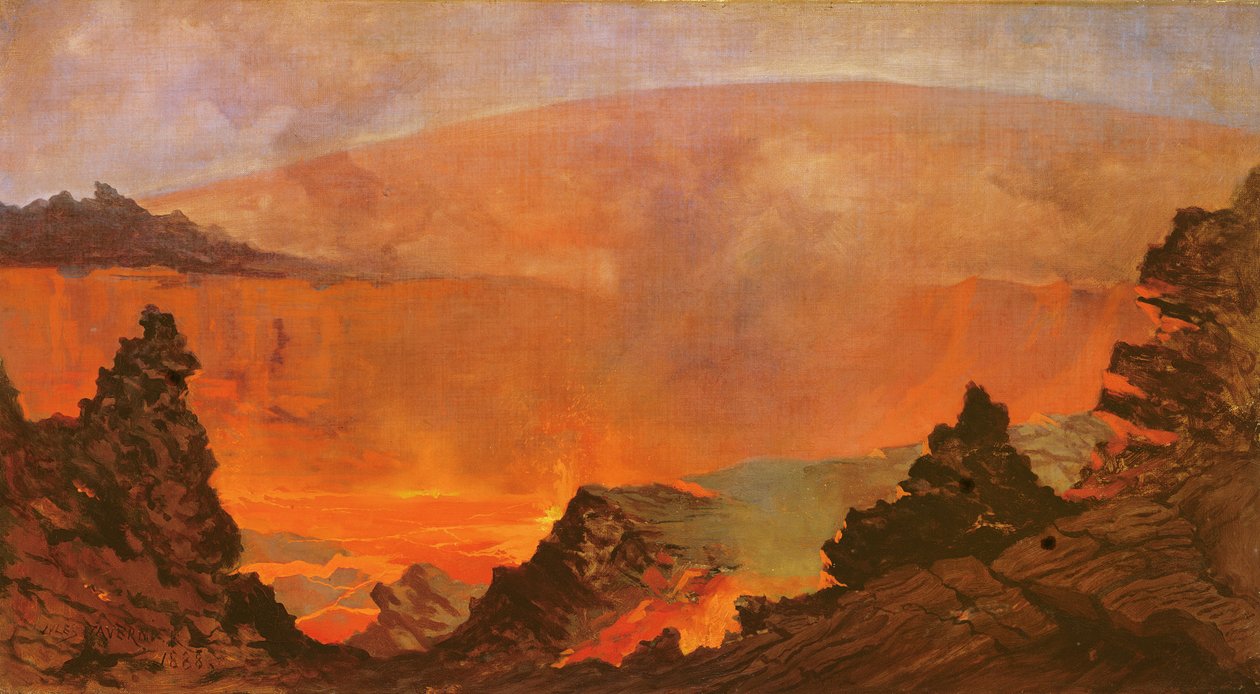 Sopka na Havaji, 1888 od Jules Tavernier