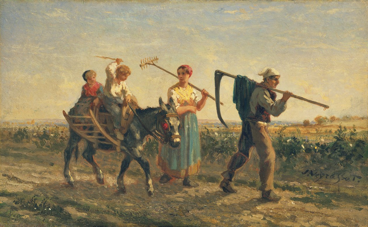 Návrat domů (olej na plátně) od Jules Veyrassat