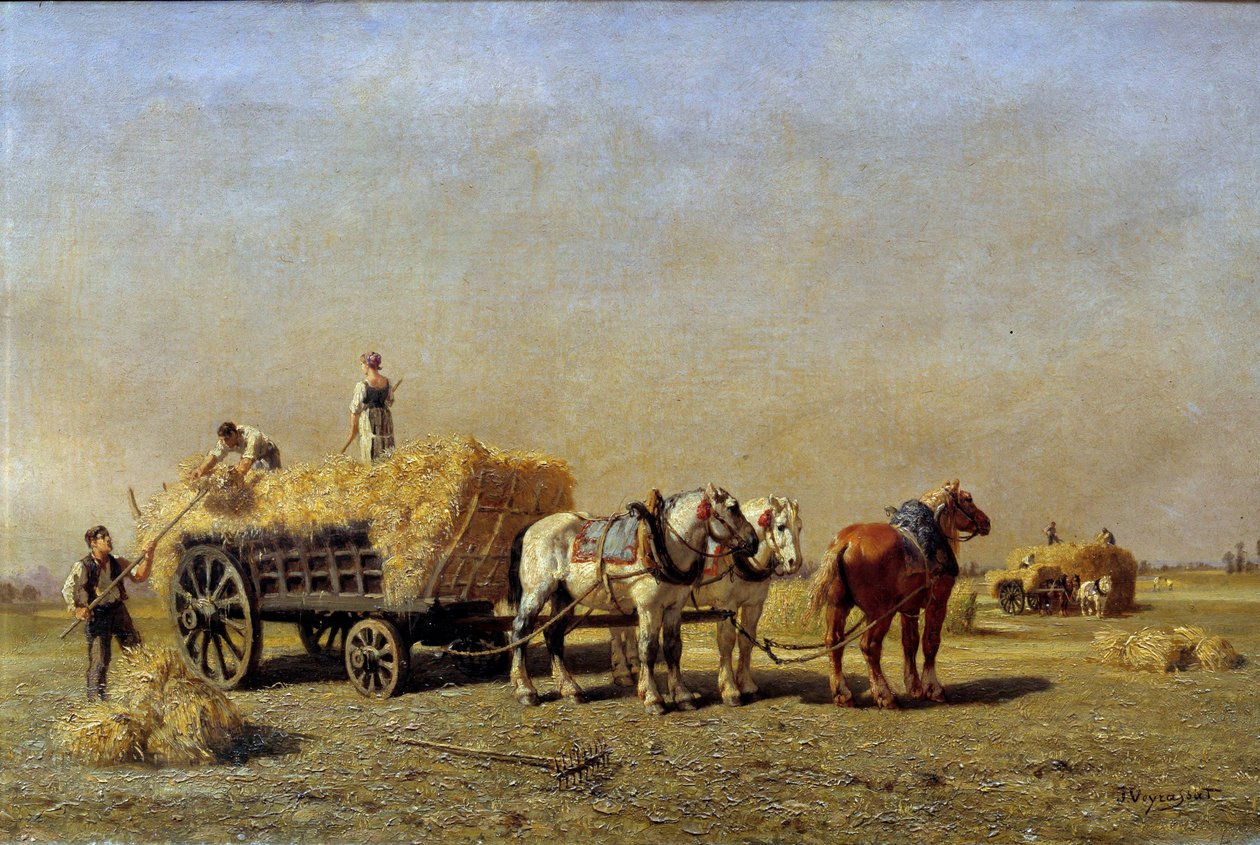 The Reapers Detail obrazu od Julese Veyrassata (1828-1893) Reims Museum of Fine Arts z 19. století od Jules Veyrassat
