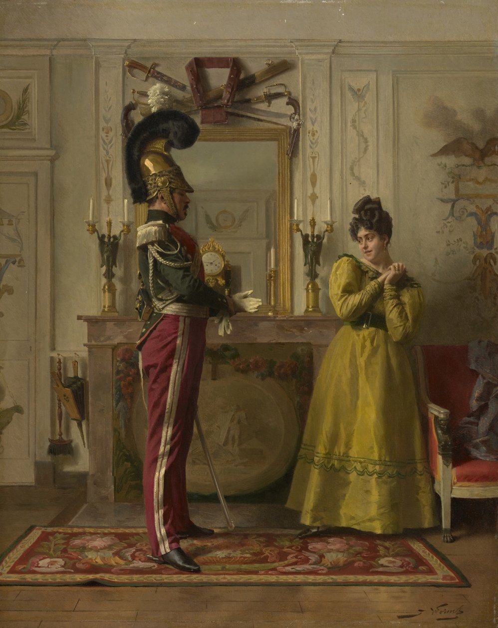Odjezd na recenzi, c.1876 od Jules Worms