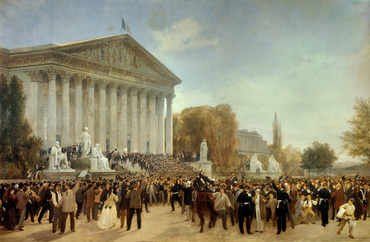 Palác zákonodárného sboru po jeho posledním zasedání, vyhlášení decheance Říše 4. září od Jules and Guiaud Jacques  Didier