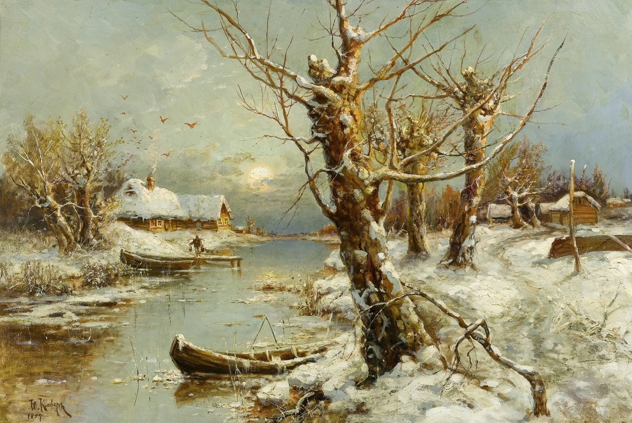 Zimní říční krajina, 1897 od Juli Julievich Klever