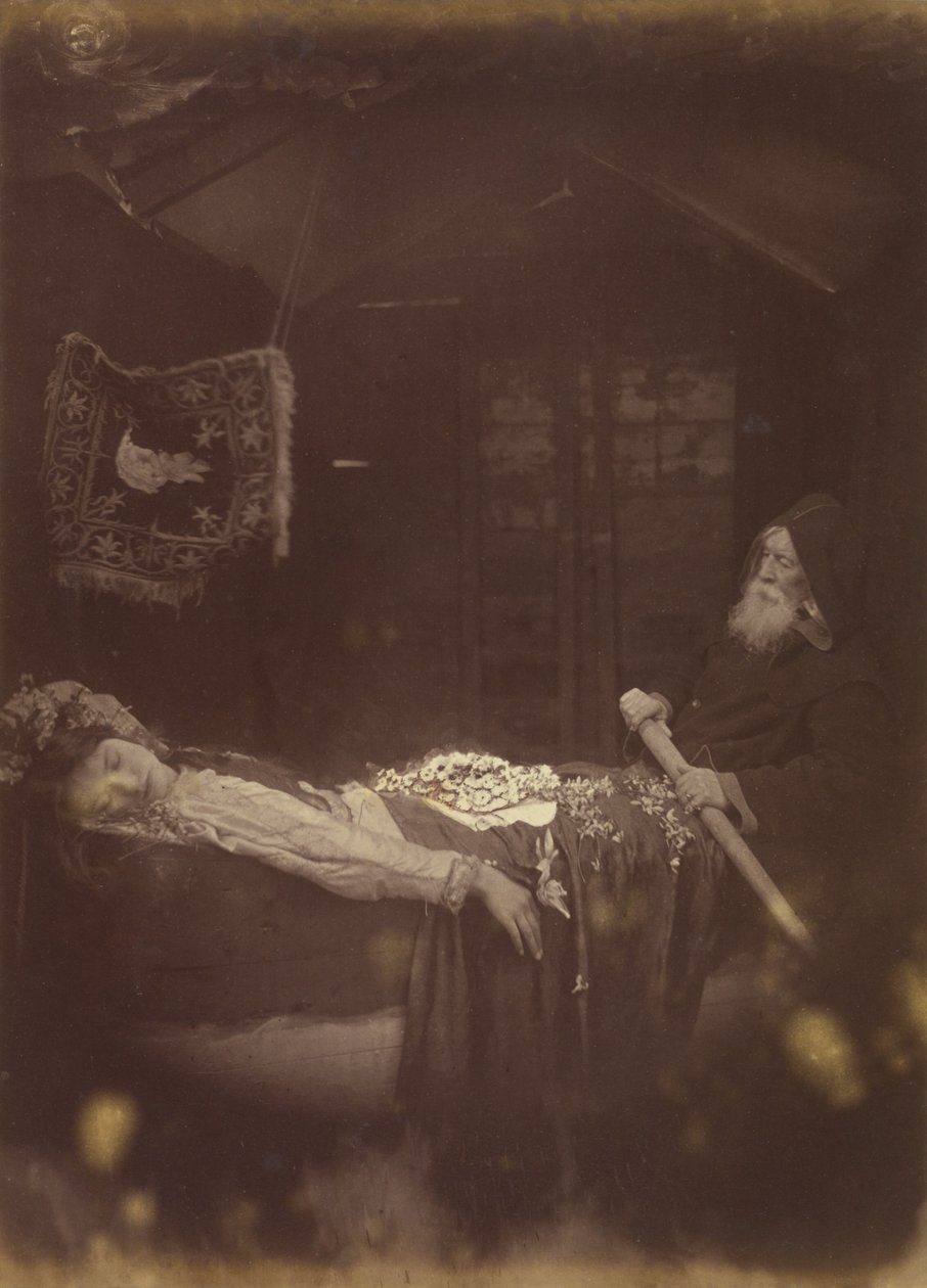 Elaine „a mrtví“ se nechali unášet proudem a stoupali vzhůru s přívalem vody. od Julia Margaret Cameron