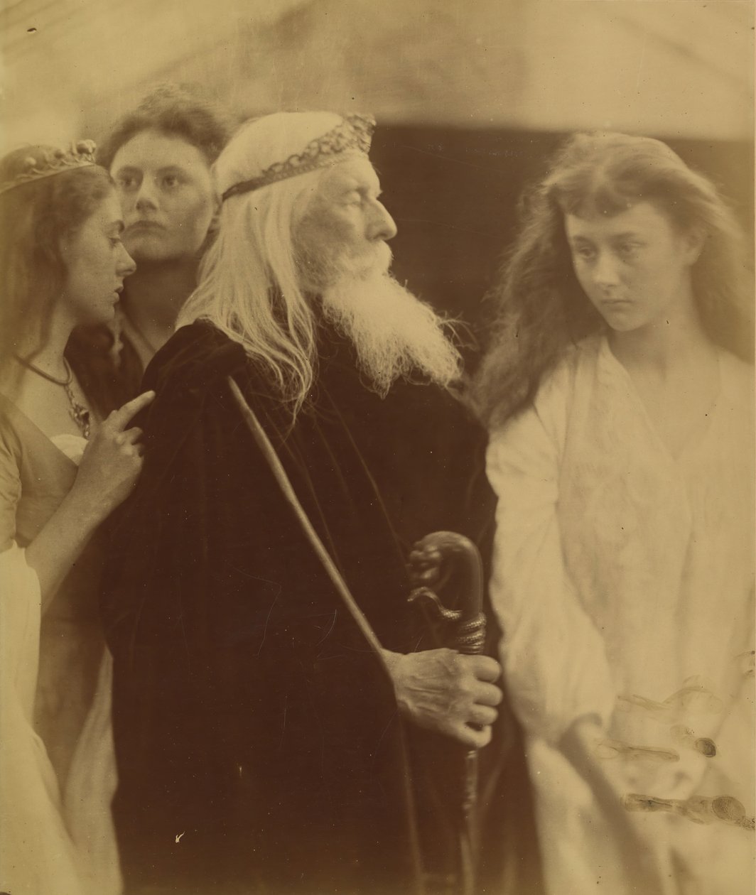 Král Lear přiděluje své království svým třem dcerám, 1872. od Julia Margaret Cameron