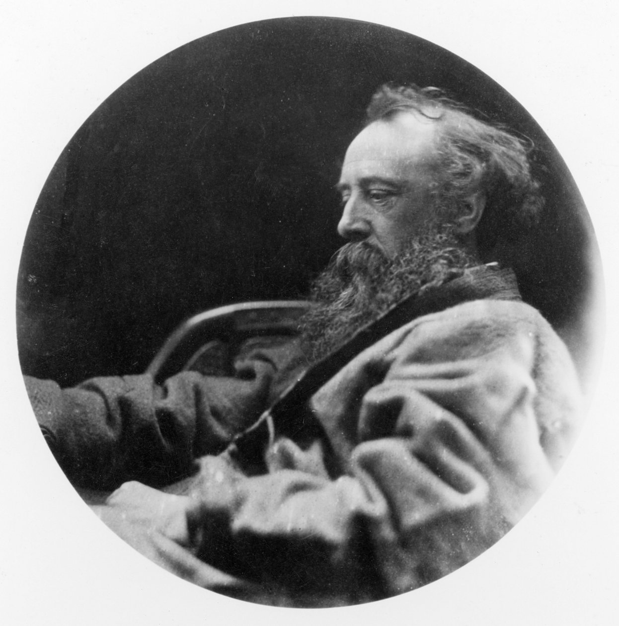 Portrét George Fredericka Wattse (černobílá fotografie) od Julia Margaret Cameron