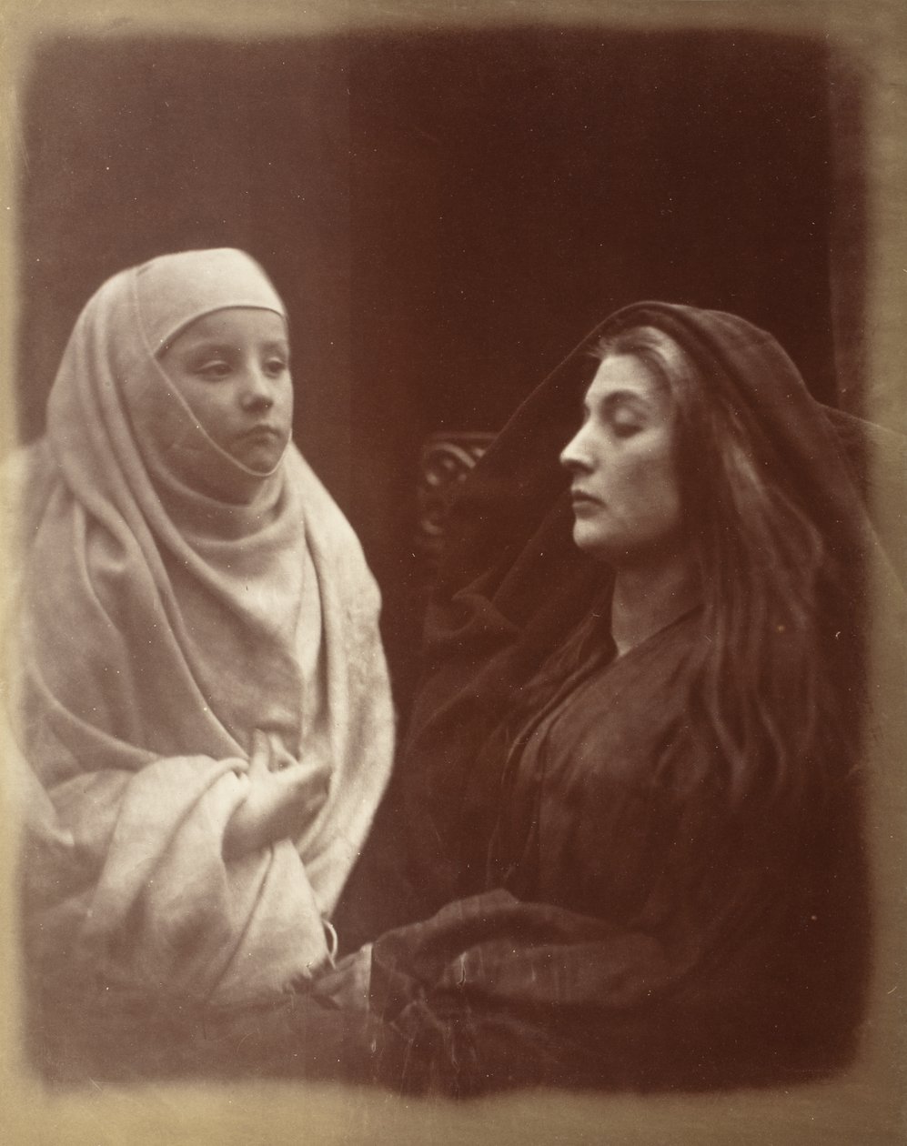Malá novicka a královna Guinevere ve Svatém chudobinci v Almsbury od Julia Margaret Cameron