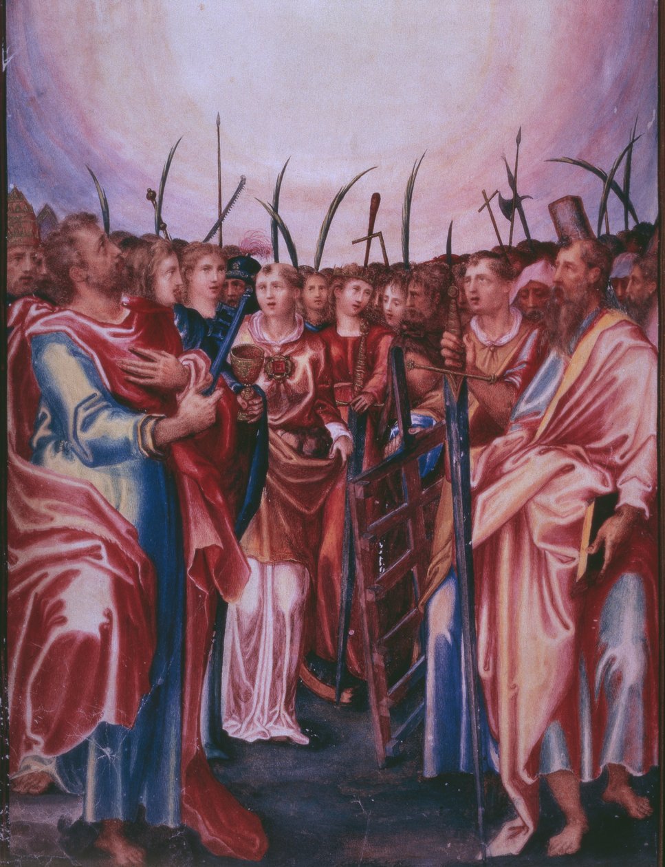 Den všech svatých, z faksimile breviáře španělského krále Filipa II., 1569 (pergamen) od Julian and Leon, Andres de Fuente del Saz