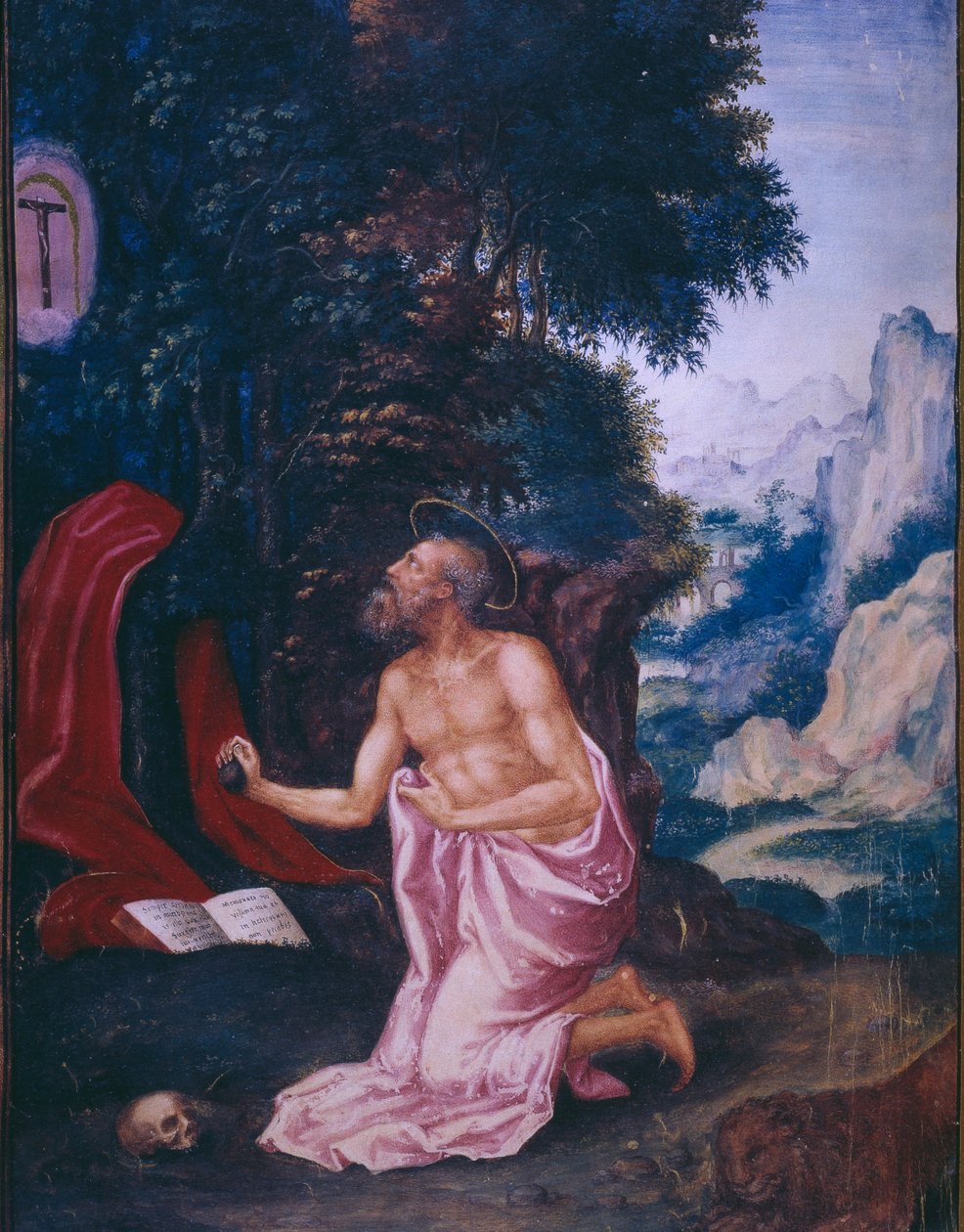 Svatý Jeroným, z faksimile breviáře španělského krále Filipa II., 1569 (pergamen) od Julian and Leon, Andres de Fuente del Saz
