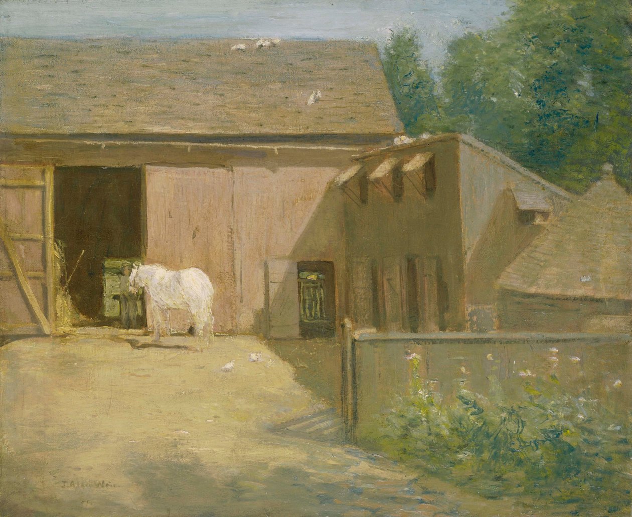 New England Barnyard od Julian Alden Weir