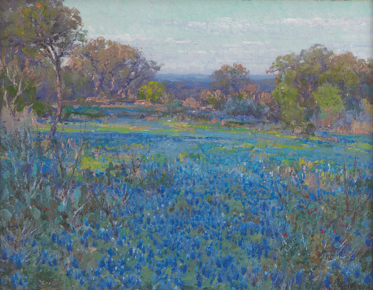 Pole Blue Bonnets, pozdní odpolední sluneční světlo od Julian Onderdonk