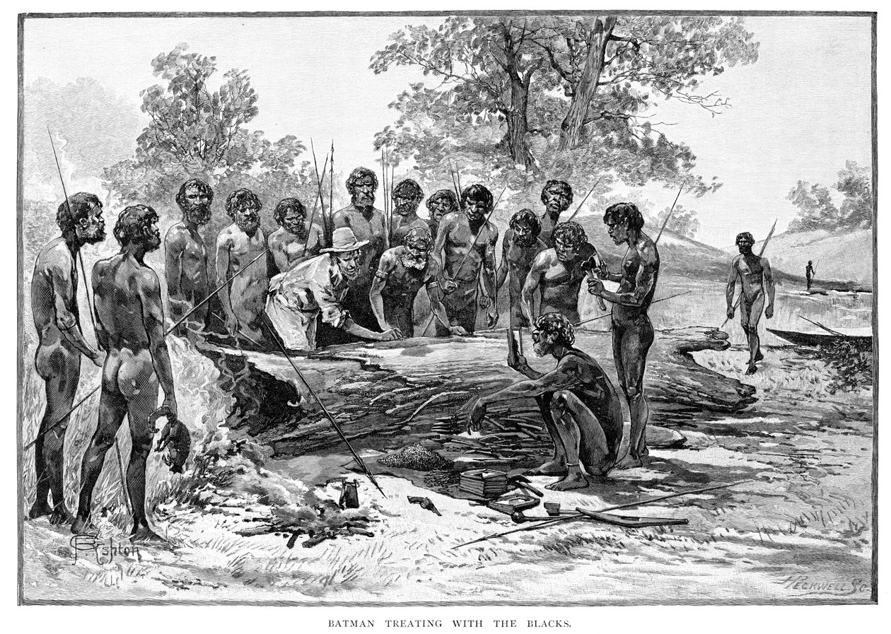 Batman Treating with the Blacks, 1835, 1886. od Julian Ashton