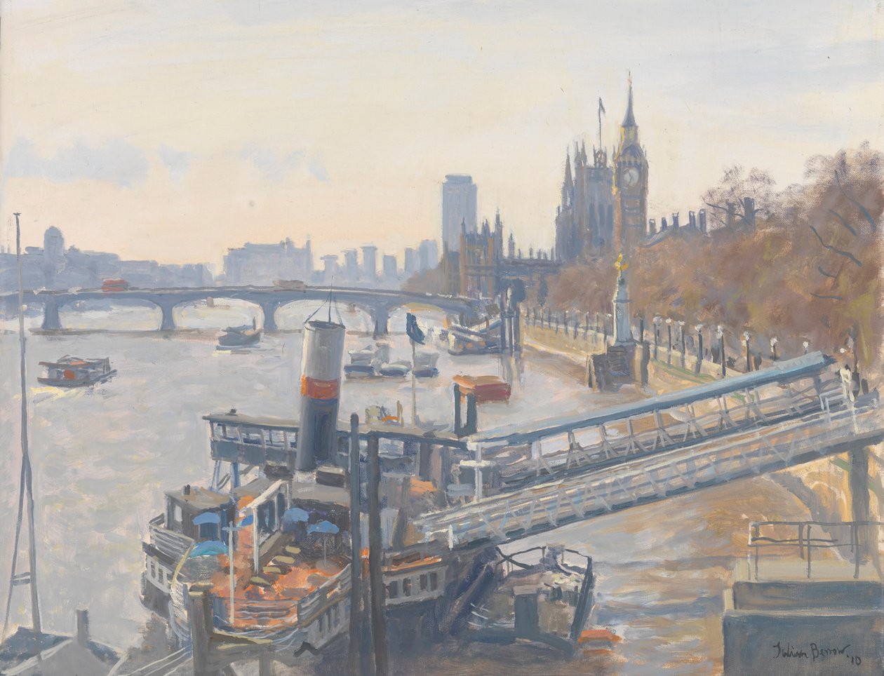 Westminster z Hungerford Bridge, 2010 od Julian Barrow