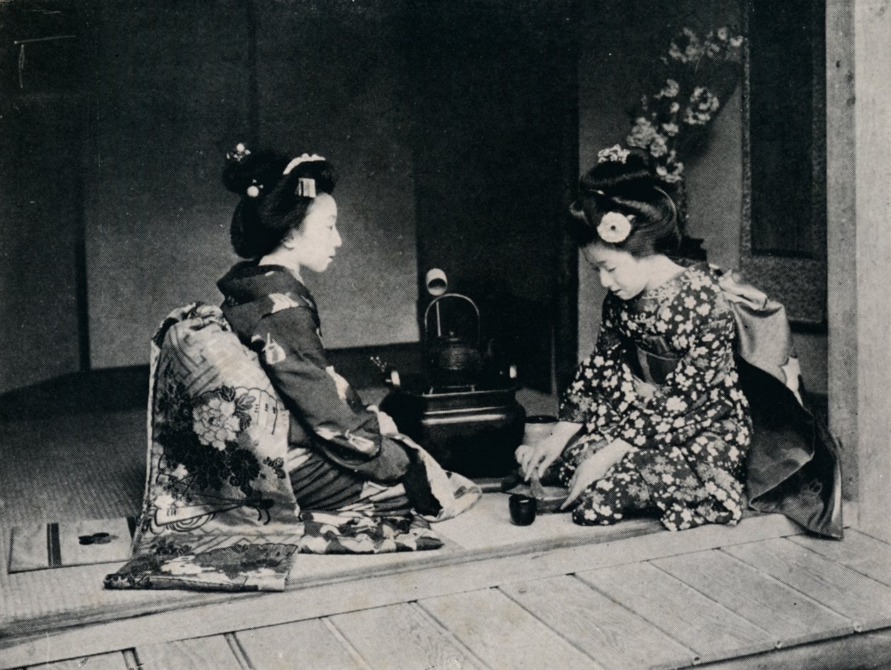 Ceremoniální čaj podávaný krásnými japonskými rukama, c1900, 1921. od Julian Leonard Street