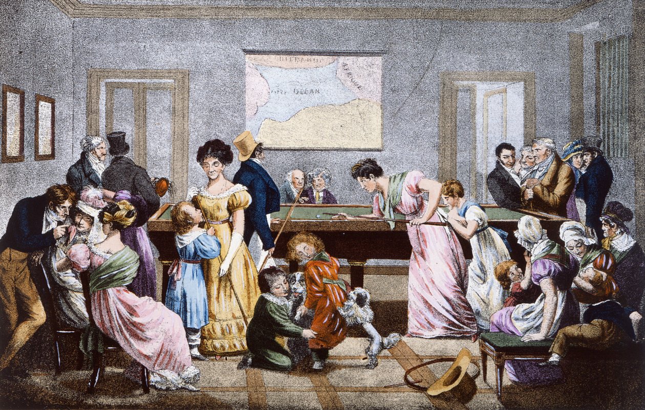 Kulečníková herna v 19. století, 1828 od Julien Leopold Boilly