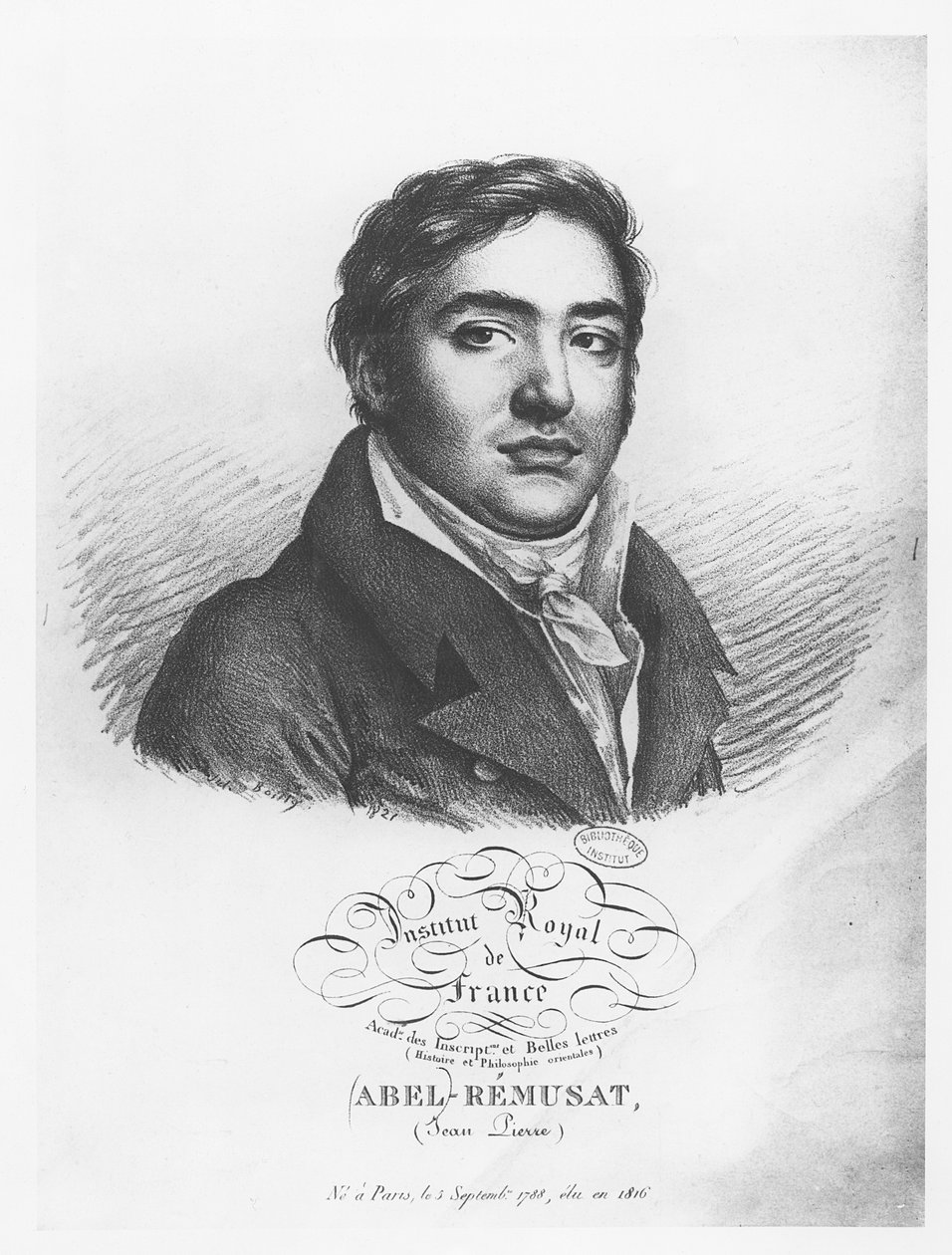 Portrét Abela Rémusata od Julien Leopold Boilly