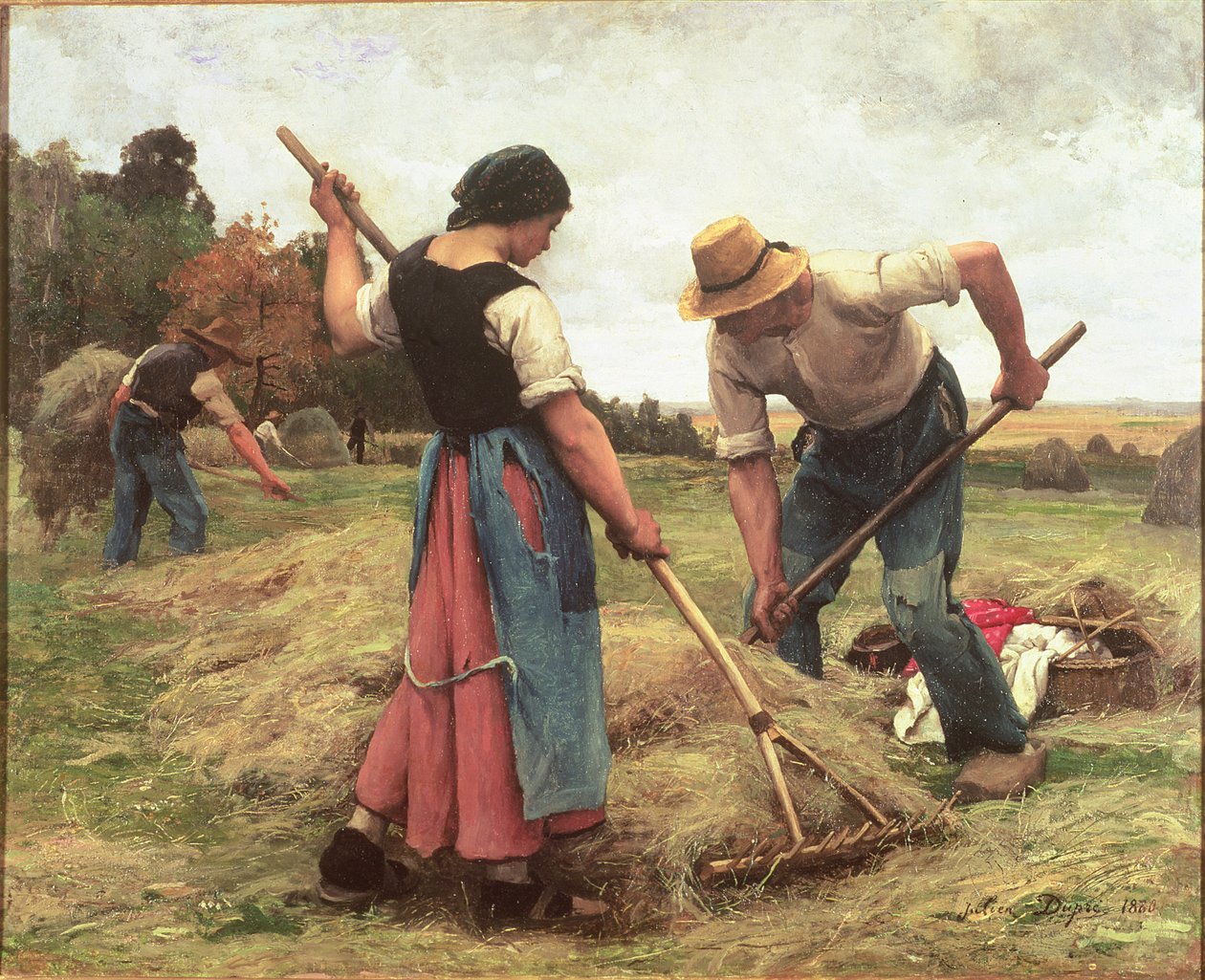 Výroba sena, 1880 (plátno) od Julien Dupre