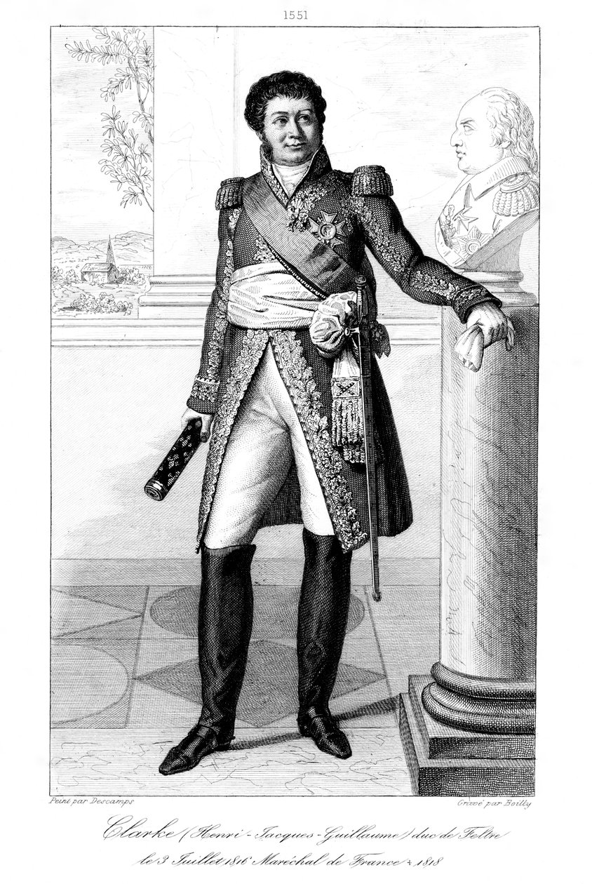 Henri Jacques-Guillaume Clarke 1765-1818, vévoda z Feltre a maršál Francie, 1839. od Julien Leopold Boilly