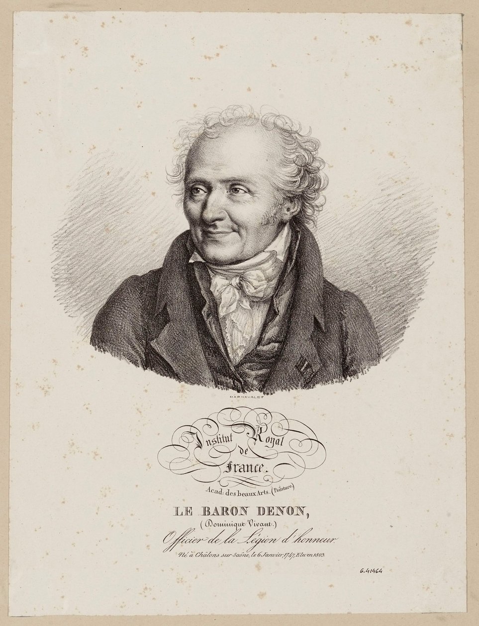 Královský institut Francie / Akademie výtvarných umění (Malířství) / Baron Denon / (Dominique Vivant) / Důstojník Řádu čestné legie. od Julien Leopold Boilly
