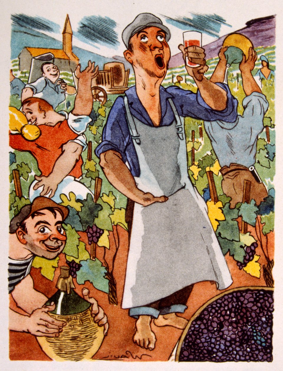 Francouzská vinice. 1944. Ilustrace Julien Pavil od Julien Pavil