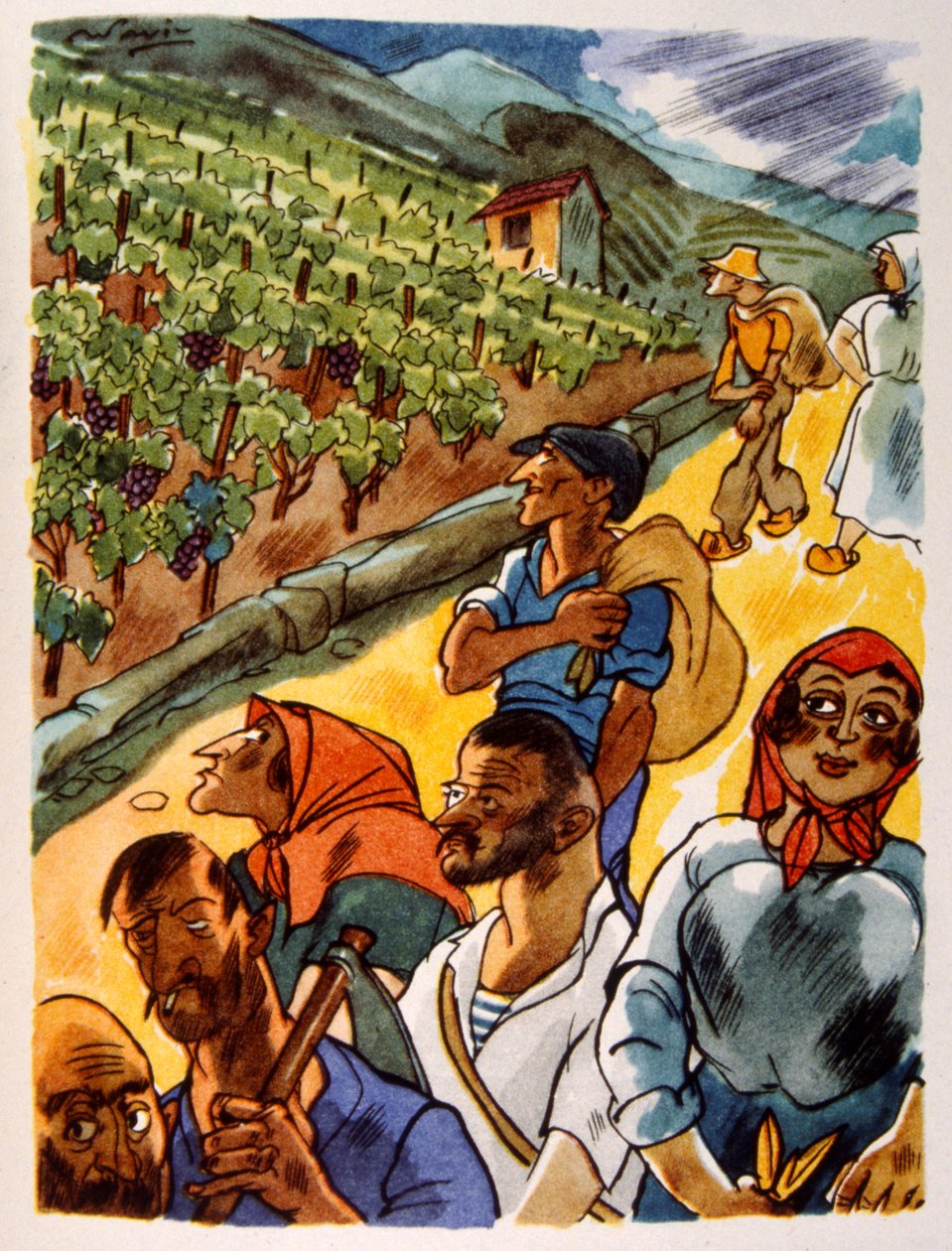 Francouzská vinice. 1944. Ilustrace Julien Pavil od Julien Pavil
