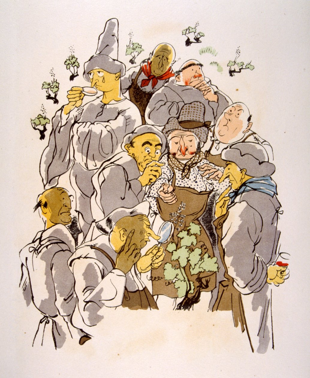 Humorné víno ilustrace 1946.Ilustration by Julien Pavil od Julien Pavil