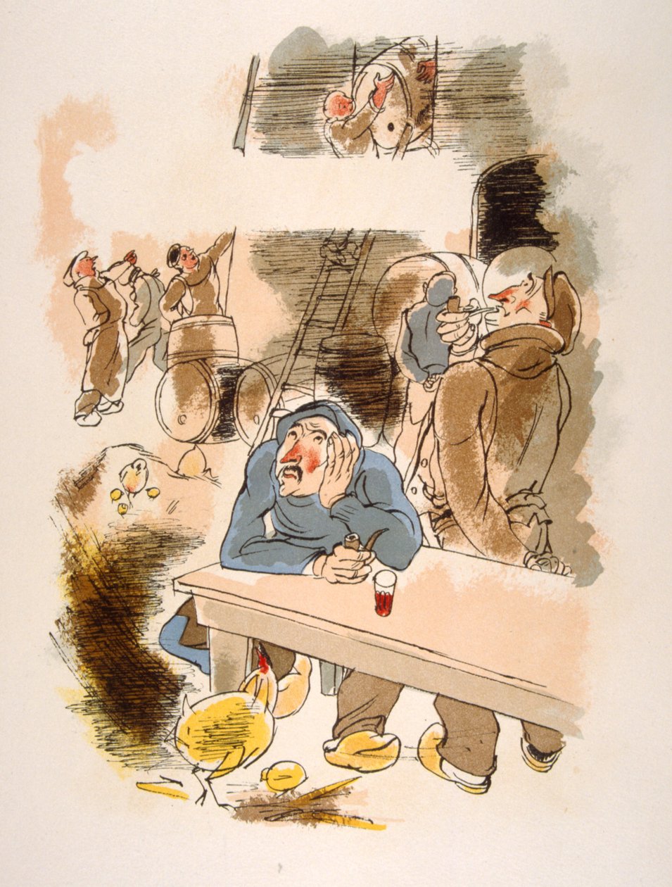 Humorné víno ilustrace 1946.Ilustration by Julien Pavil od Julien Pavil