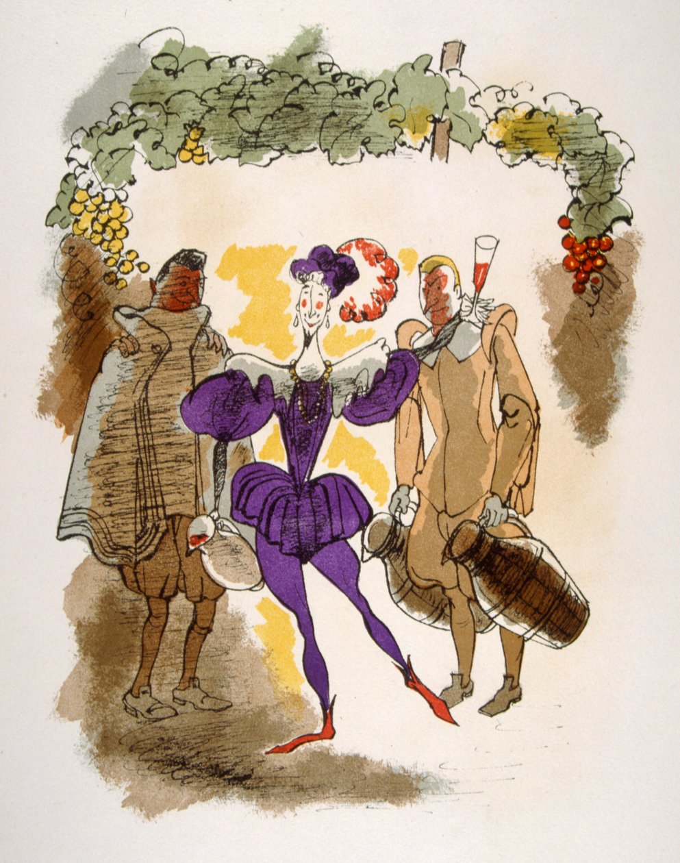 Humorné víno ilustrace 1946.Ilustration by Julien Pavil od Julien Pavil
