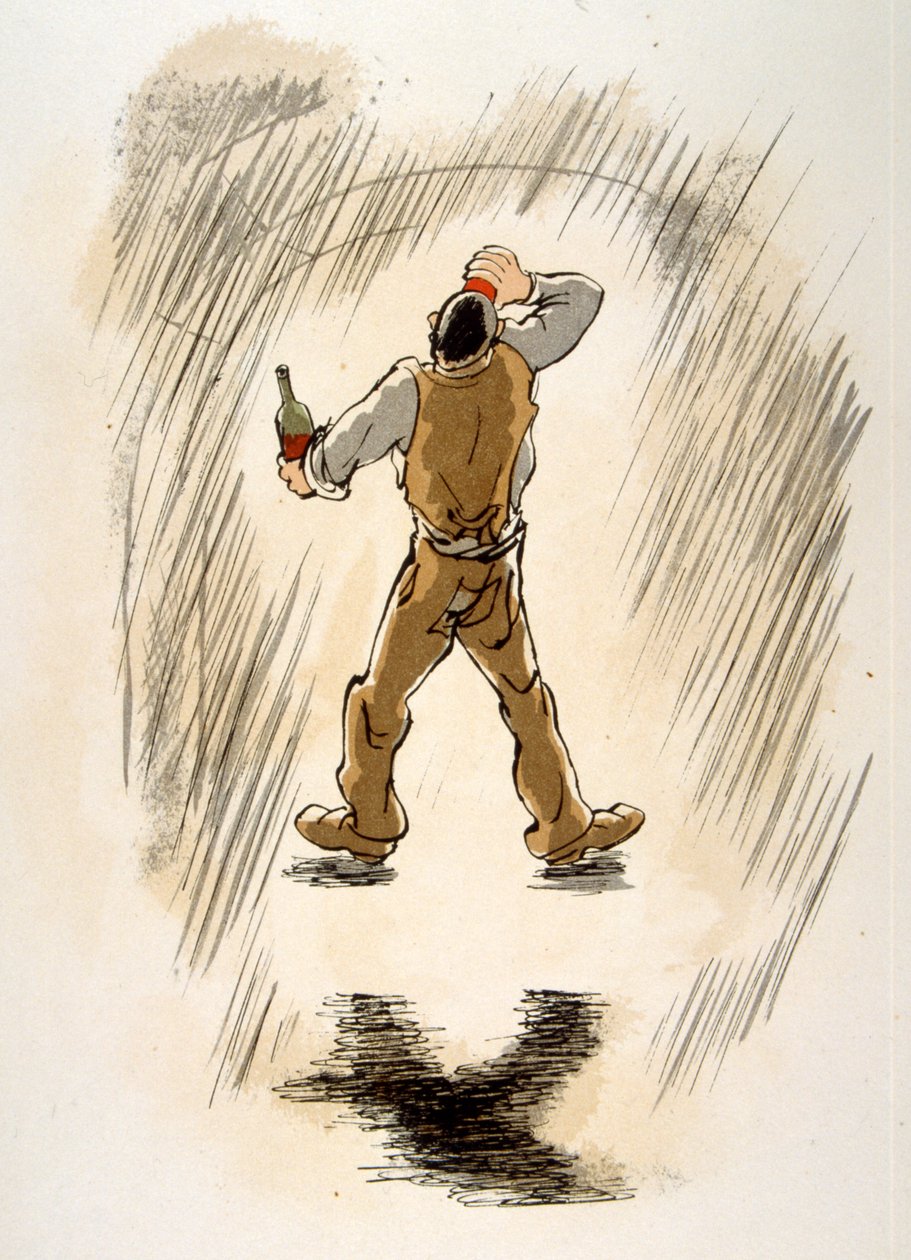 Humorné víno ilustrace 1946.Ilustration by Julien Pavil od Julien Pavil