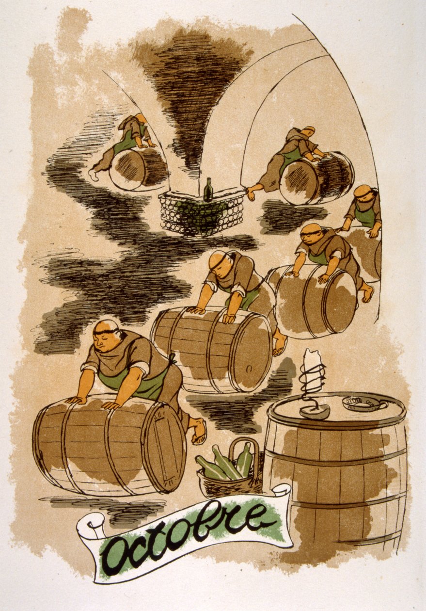 Humorné víno ilustrace 1946.Ilustration by Julien Pavil od Julien Pavil