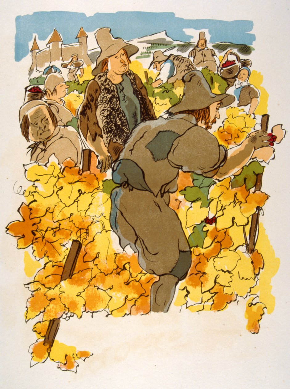 Humorné víno ilustrace 1946.Ilustration by Julien Pavil od Julien Pavil