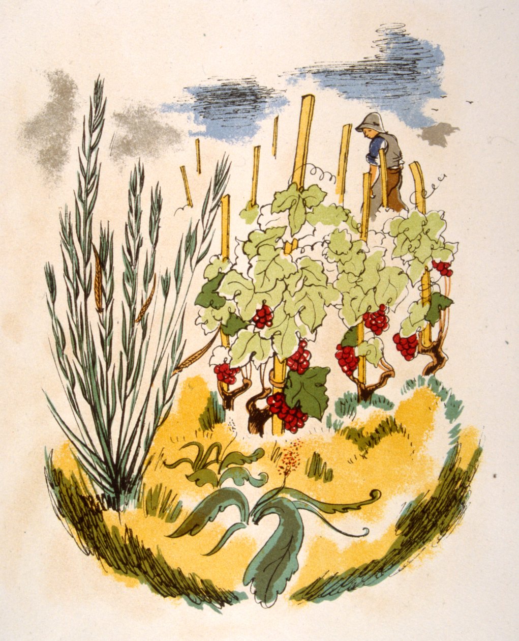 Humorné víno ilustrace 1946.Ilustration by Julien Pavil od Julien Pavil