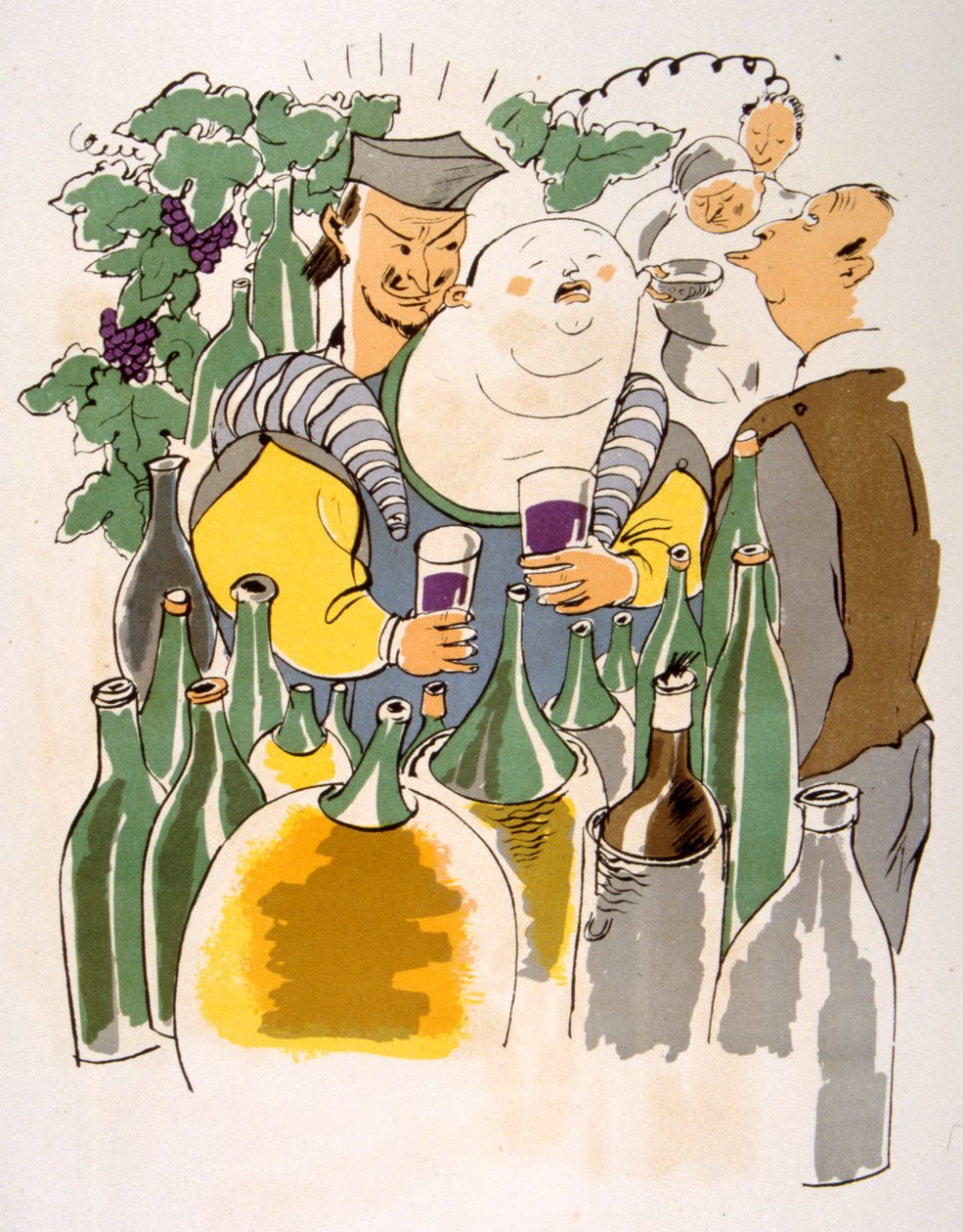 Humorné víno ilustrace 1946.Ilustration by Julien Pavil od Julien Pavil