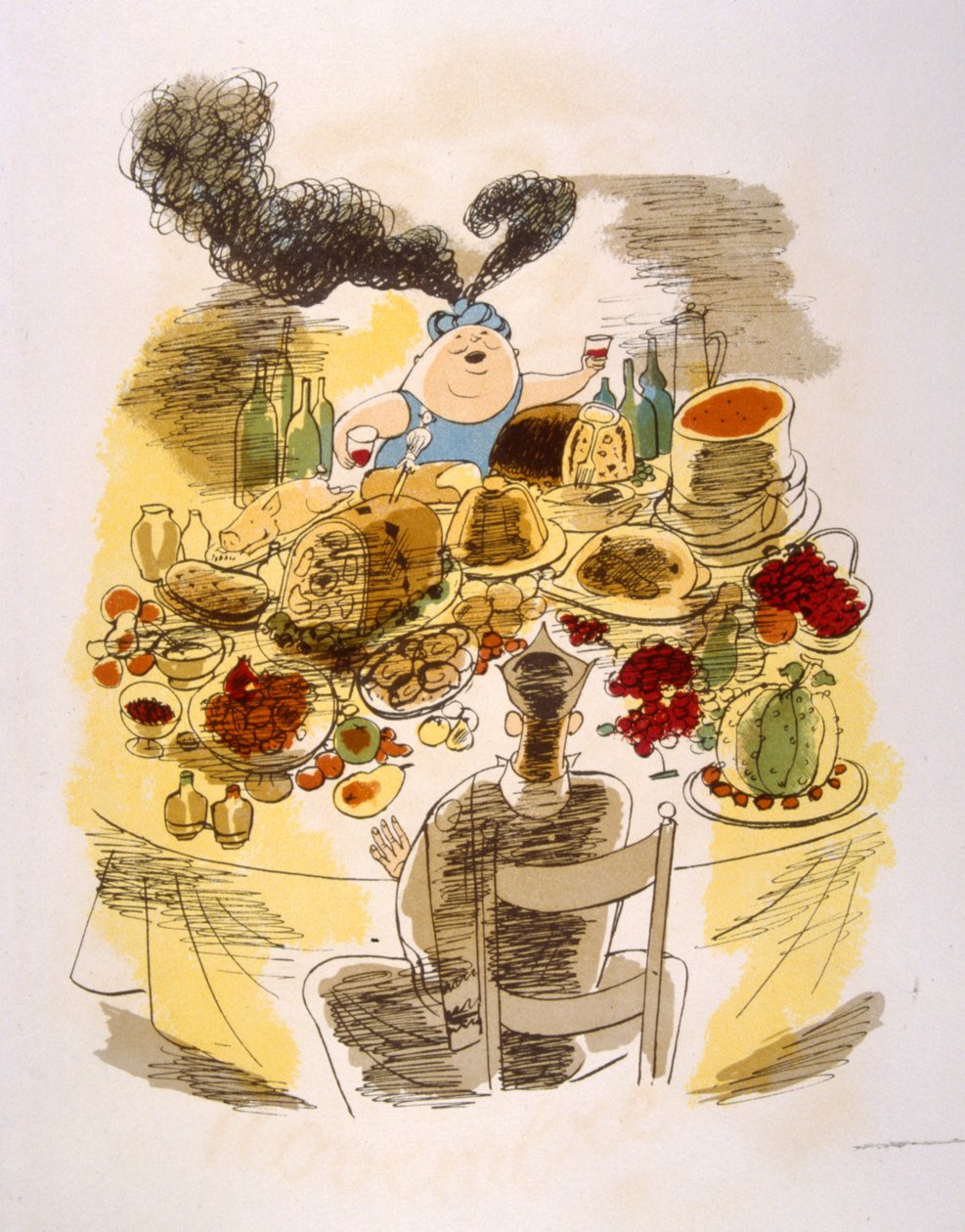 Humorné víno ilustrace 1946.Ilustration by Julien Pavil od Julien Pavil