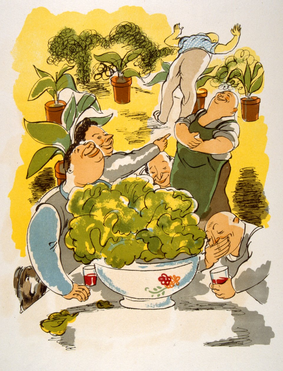 Humorné víno ilustrace 1946.Ilustration by Julien Pavil od Julien Pavil