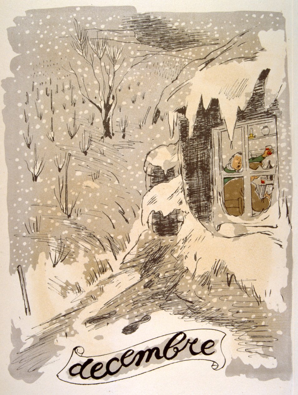 Humorné víno ilustrace 1946.Ilustration by Julien Pavil od Julien Pavil