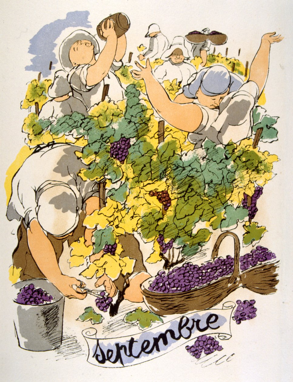 Humorné víno ilustrace 1946.Ilustration by Julien Pavil od Julien Pavil