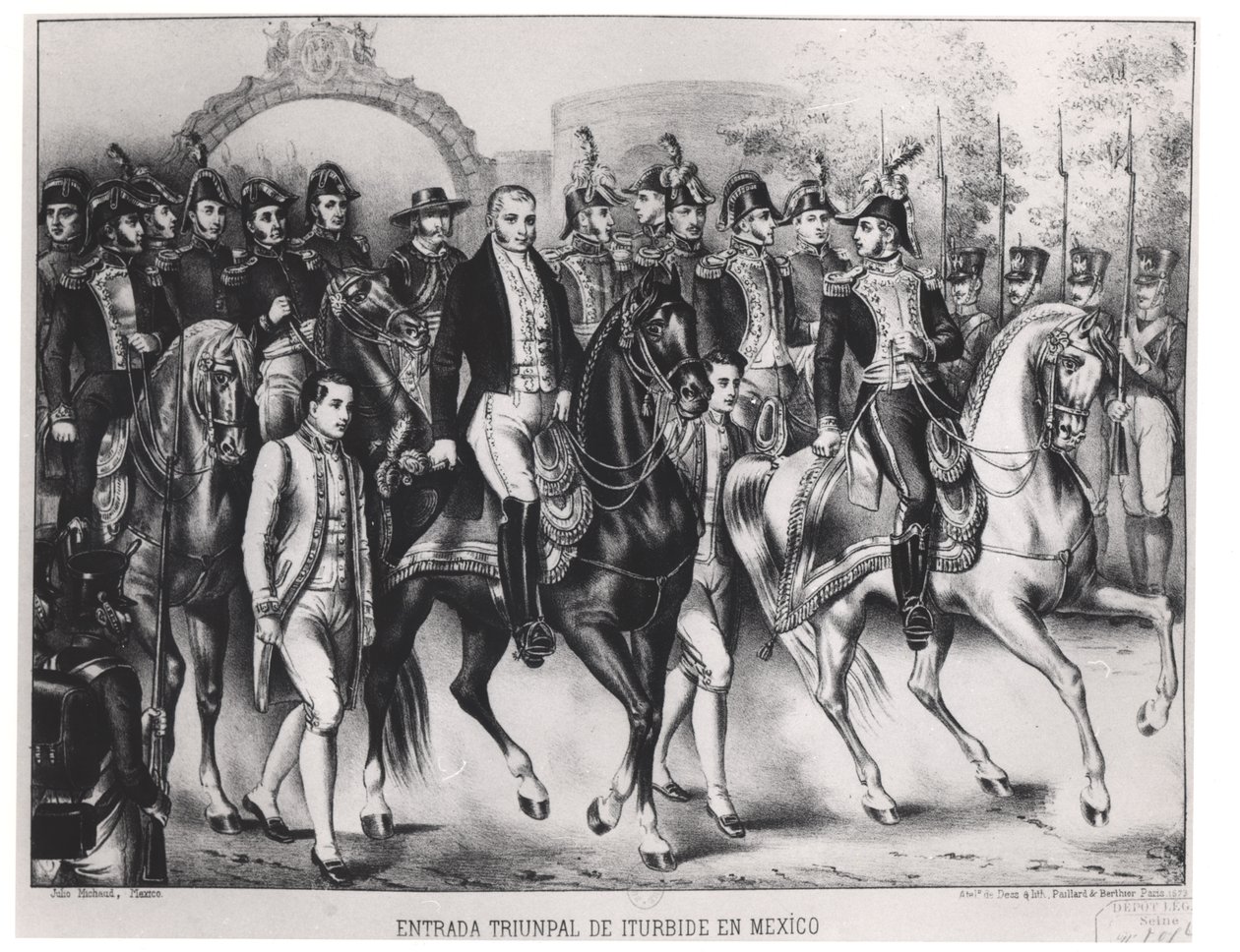 Triumfální vstup Augustina de Iturbide (1783-1824) od Julio Michaud