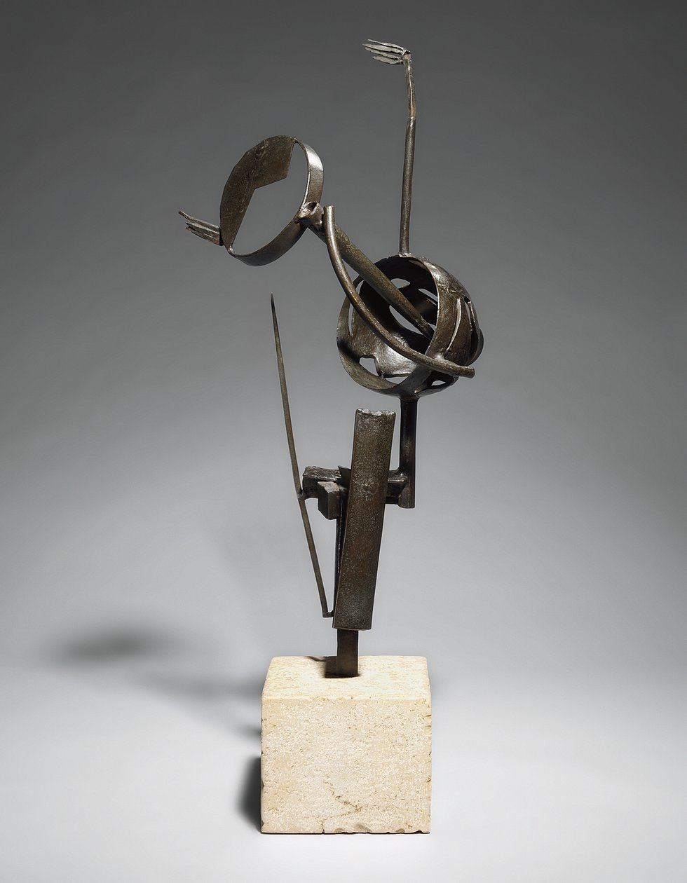 Sen (Polibek); Le reve (Le baiser), cca 1934 (bronz s hnědou patinou, základ) od Julio Gonzales