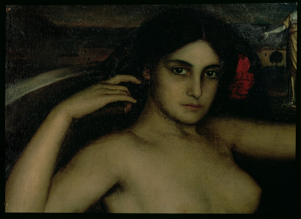 Detail z oltářního obrazu lásky (olej na panelu) od Julio Romero de Torres
