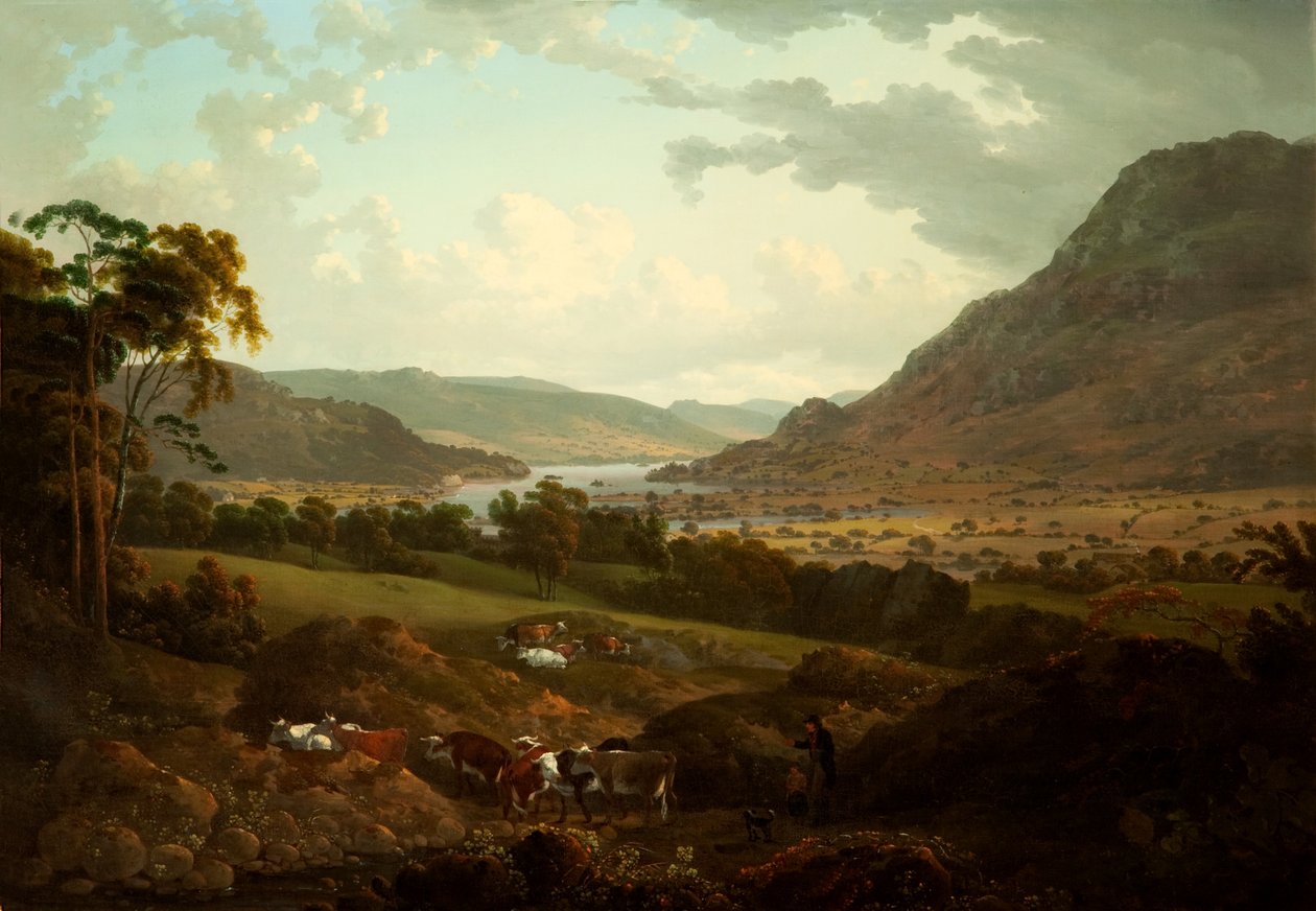 Scéna v Lake District od Julius Caesar Ibbetson