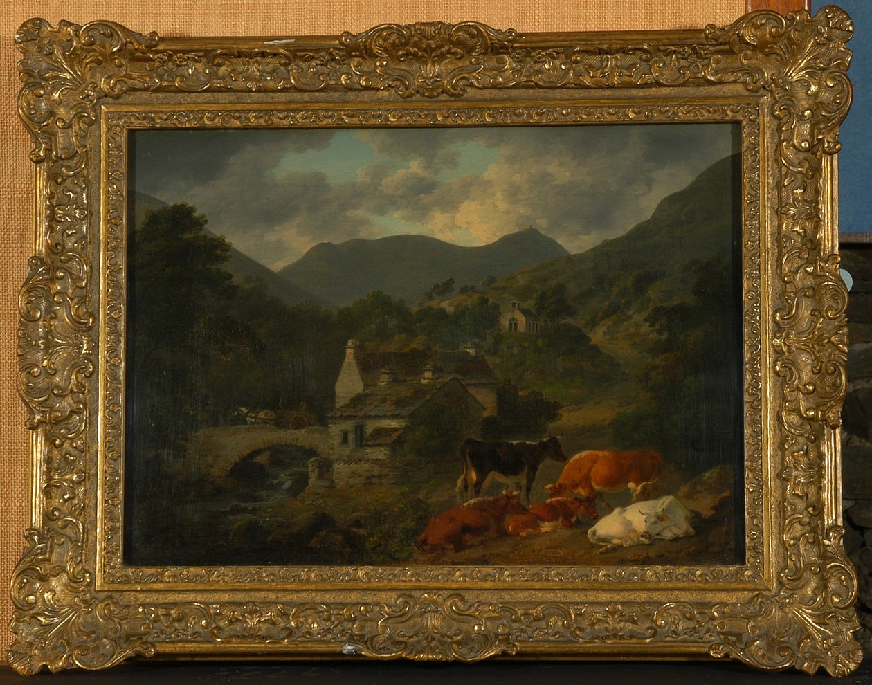 Buttermere Bridge a kostel z The Fish Inn, 1813 od Julius Caesar Ibbetson