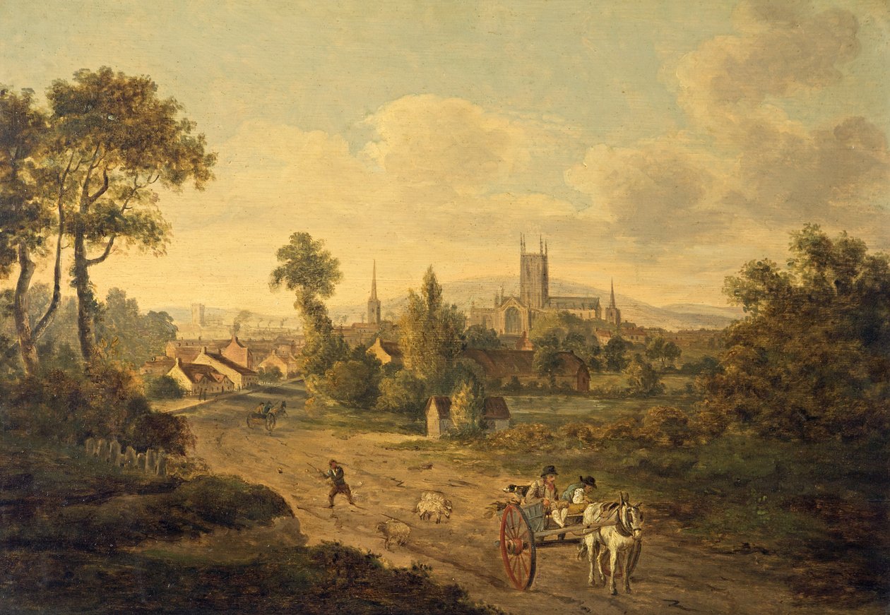 Gloucester ze St Mary Magdalen, kolem roku 1780 od Julius Caesar Ibbetson