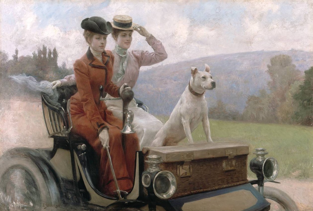 Les Dames Goldsmith v Bois de Boulogne v roce 1897 na vozíku od Julius Leblanc Stewart