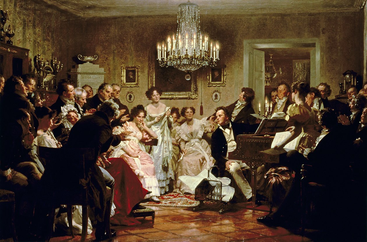 Schubertův večer ve vídeňském salonu od Julius or Jules Schmidt
