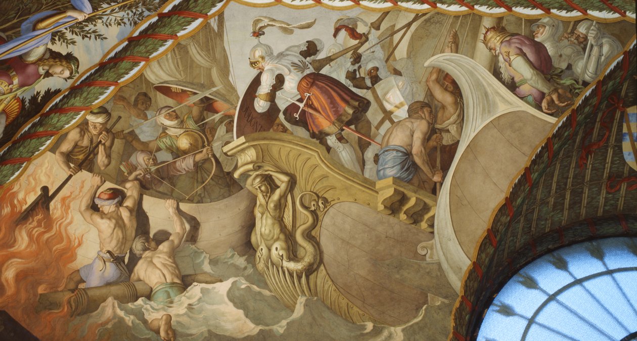 Námořní bitva od Julius Schnorr von Carolsfeld
