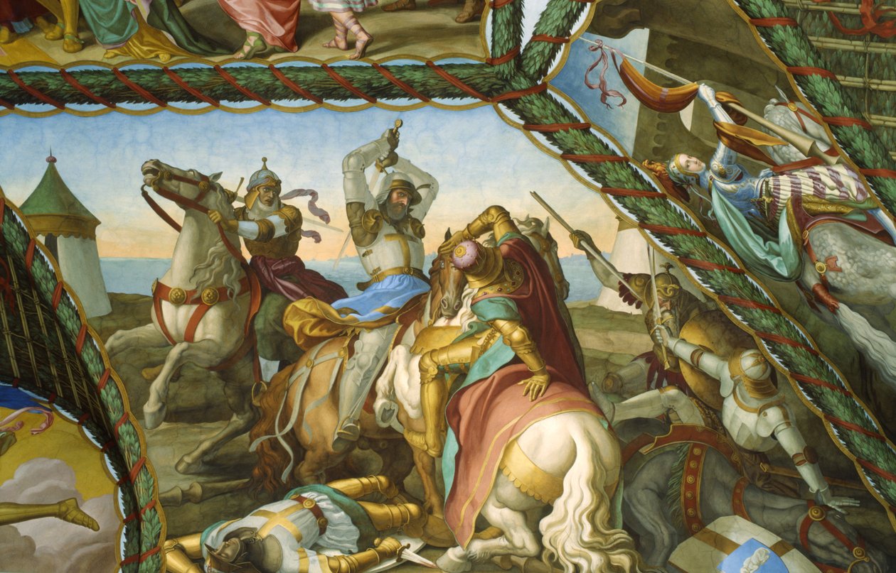 Souboj šesti rytířů od Julius Schnorr von Carolsfeld