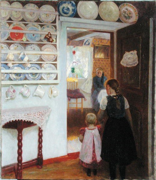 Interiér rybářského domu ve Finkenwerder od Julius August Friedrich Theodor von Ehren