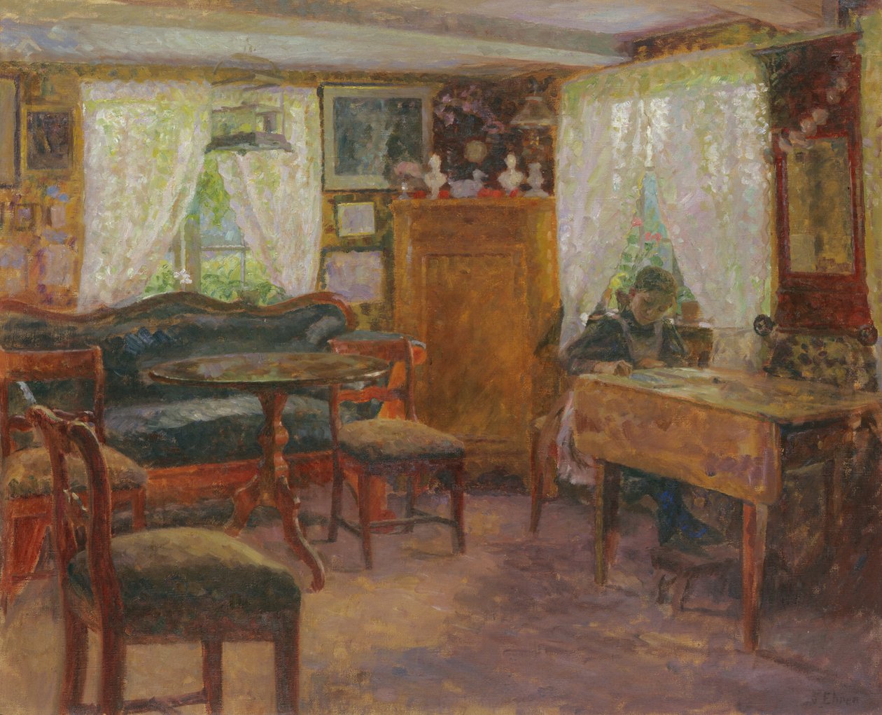 Obývací pokoj ve Finkenwerder od Julius August Friedrich Theodor von Ehren