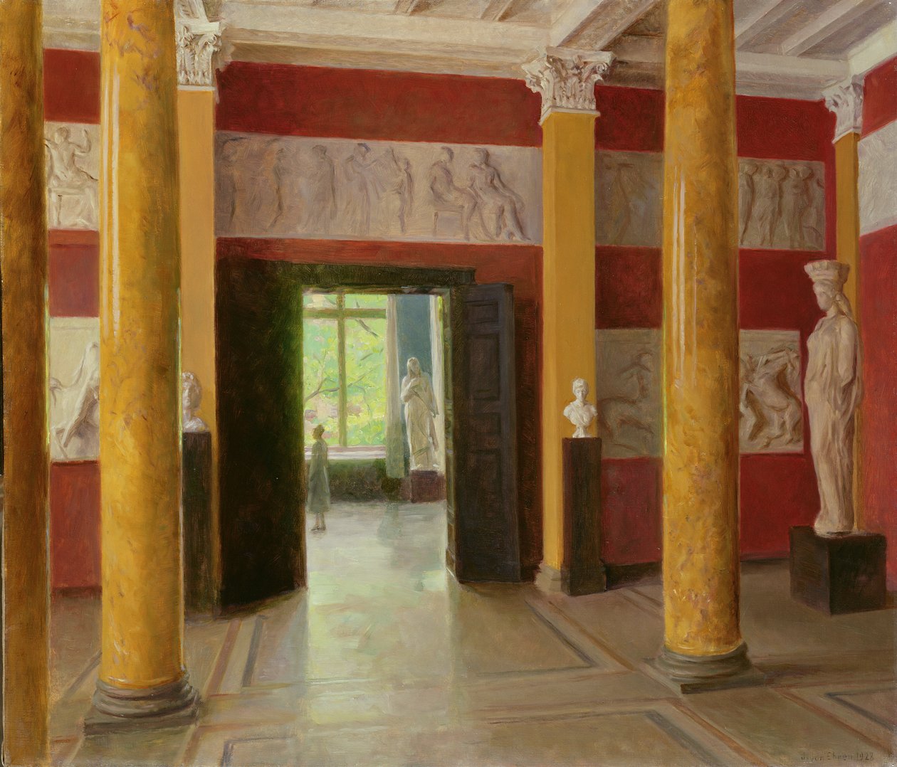 Sloupový sál ve staré části hamburské Kunsthalle, 1928 od Julius August Friedrich Theodor von Ehren